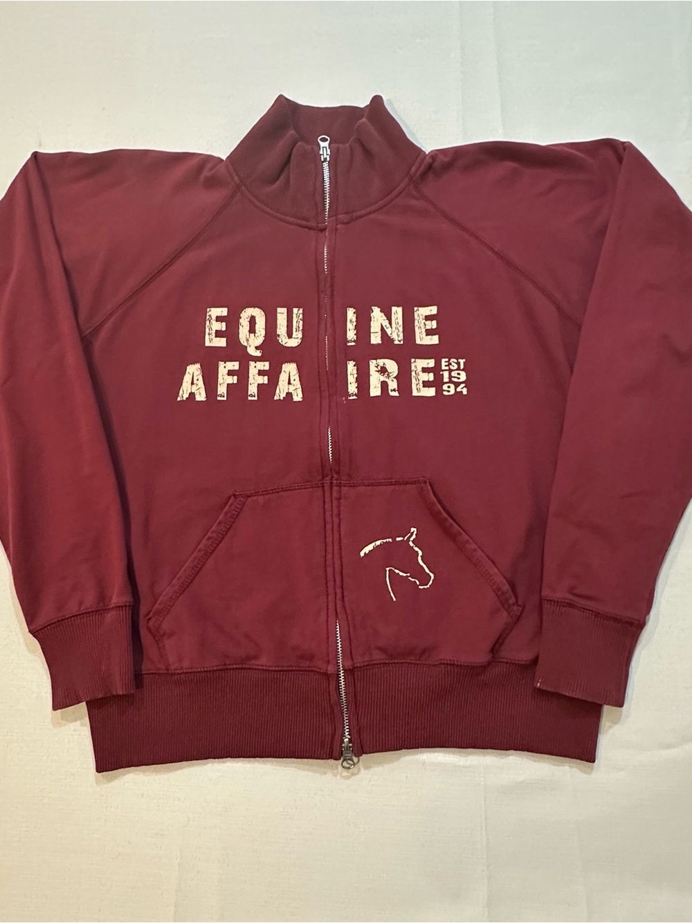 Enza Equine Affair Burgundy Full Zip Sweatshirt Women’s XL